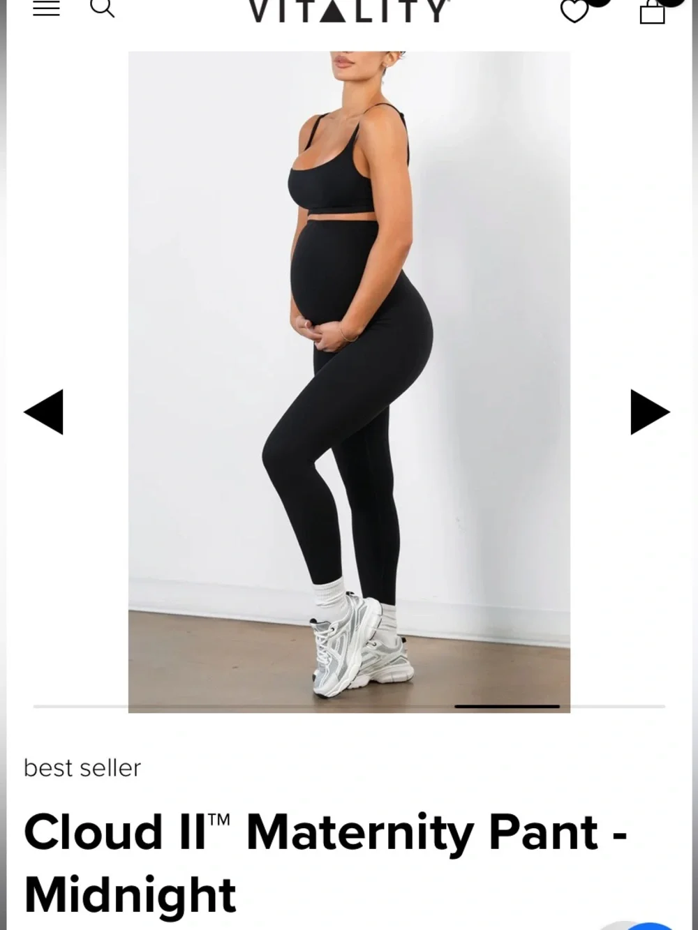 Vitality Maternity Legging - Midnight Black
